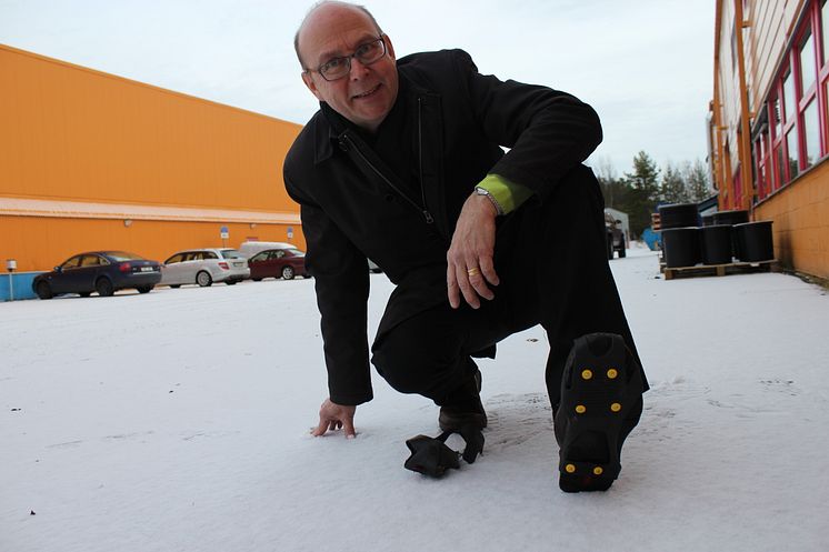 Glenn Berggård forskare om halkskydd Luleå tekniska universitet