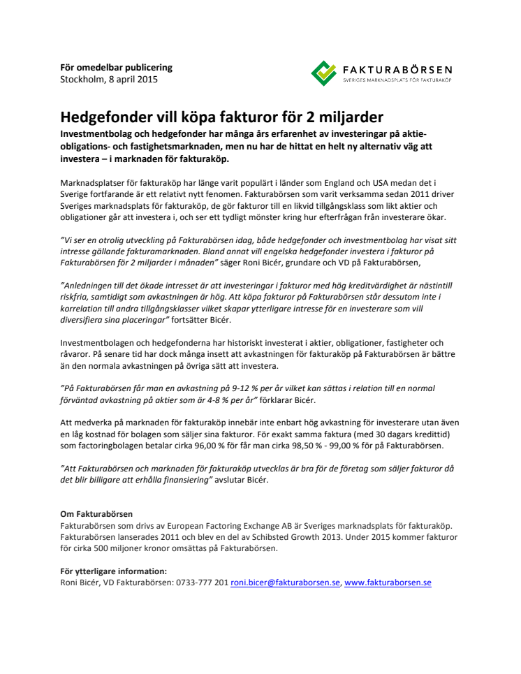 Hedgefonder vill köpa fakturor för 2 miljarder