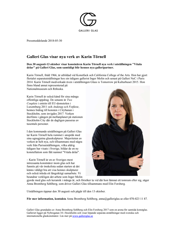 Karin Törnell visar nya verk på Galleri Glas