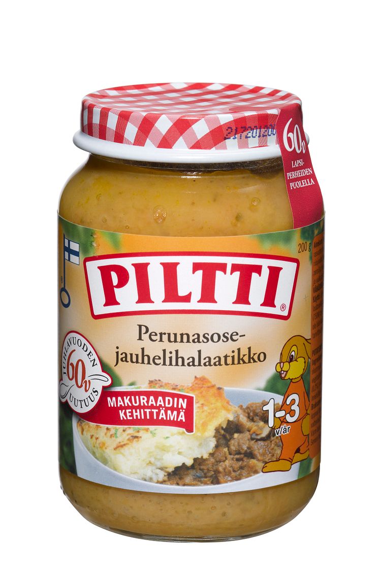 Piltti Juhlavuoden ateria: Perunasose-jauhelihalaatikko, 1-3-vuotiaille