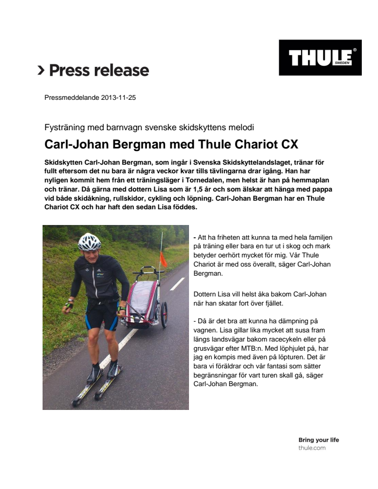 Carl-Johan Bergman med Thule Chariot CX1