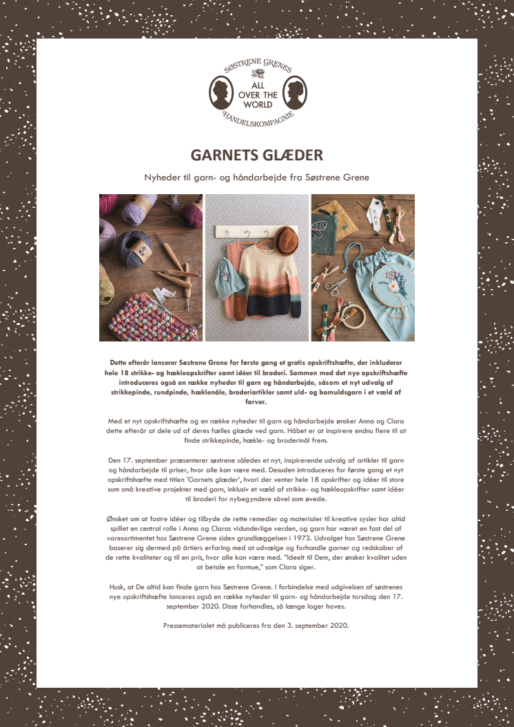 Garnets glæder: Nyheder til garn- og håndarbejde fra Søstrene Grene
