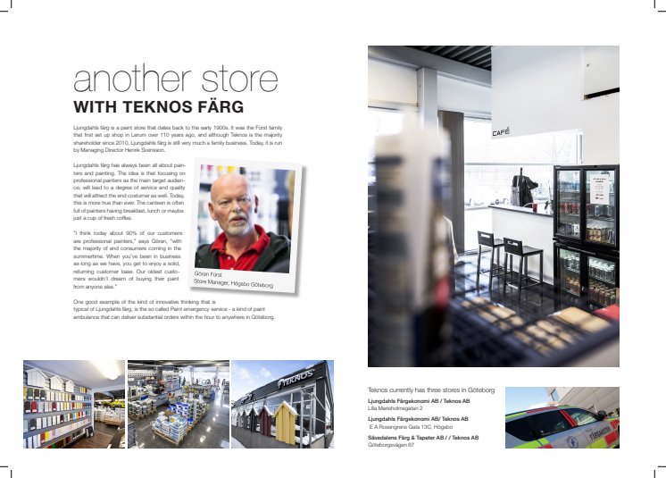 New Teknos Shop in Gothenburg