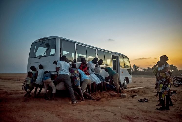 Bus stuck in Benin