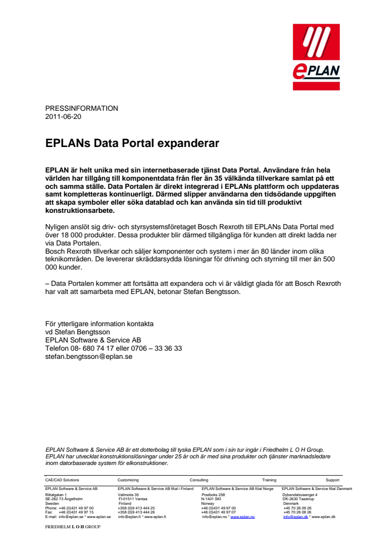 EPLANs Data Portal expanderar