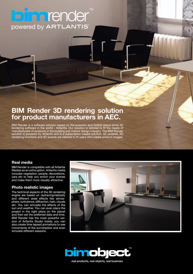 BIM Render product sheet