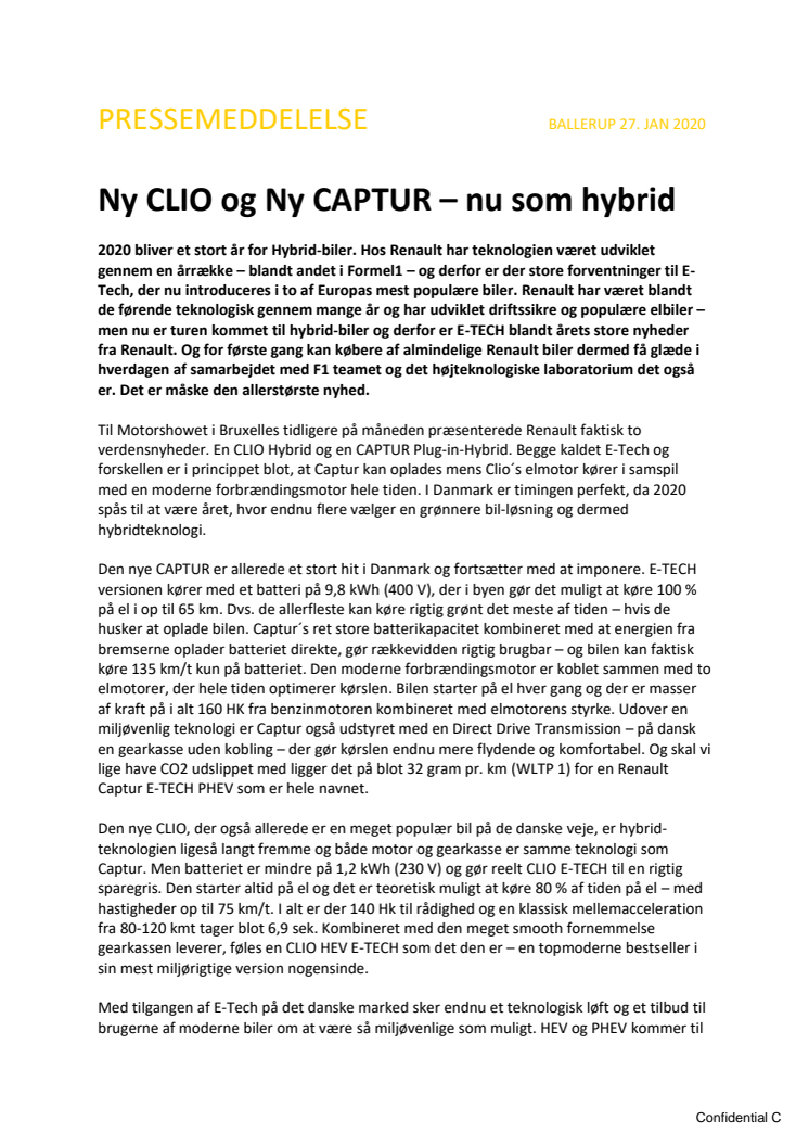 Ny CLIO og Ny CAPTUR – nu som hybrid