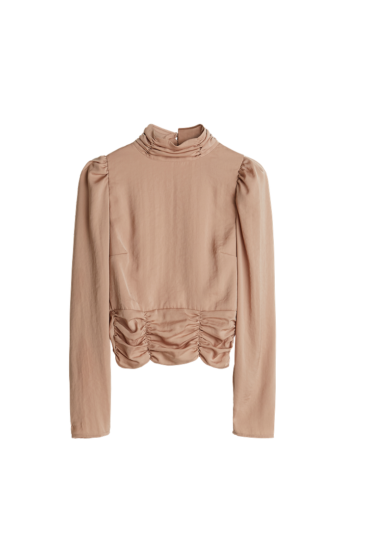 Liv open back top - Lt taupe