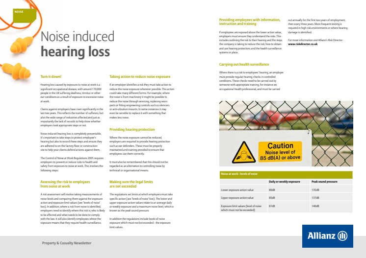 Noise Induced Hearing Loss