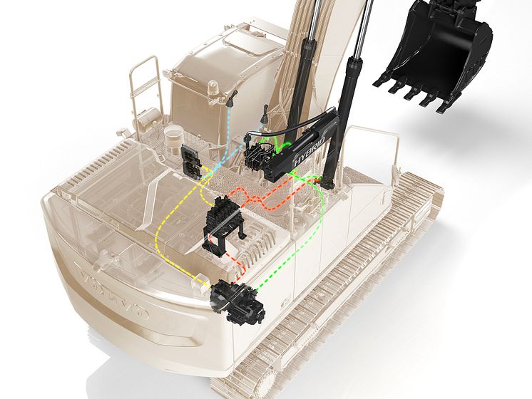 Volvo EC300E Hybrid - funktionsskiss