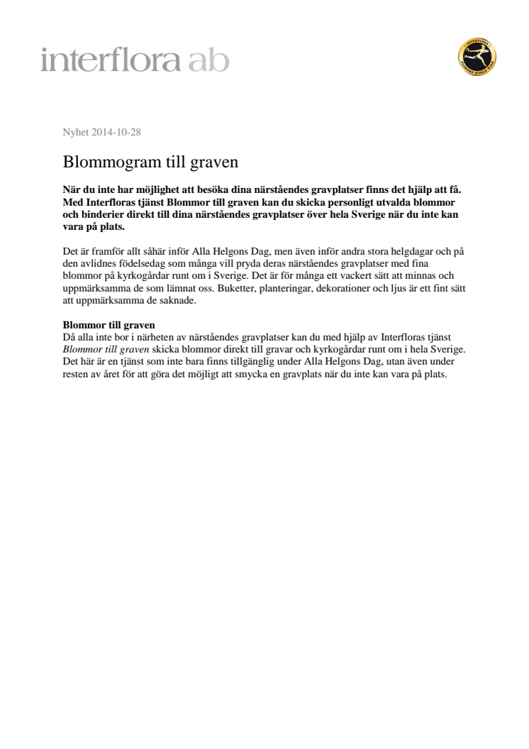 Blommogram till graven