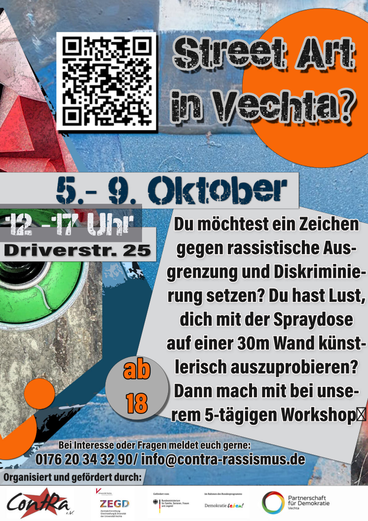Street-Art-Workshop zum Thema Anti-Rassismus | 5. bis 9. Oktober 2022 von 12 bis 17 Uhr 