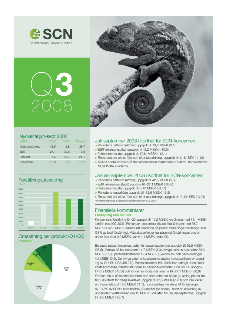 Delårsrapport Q3 2008