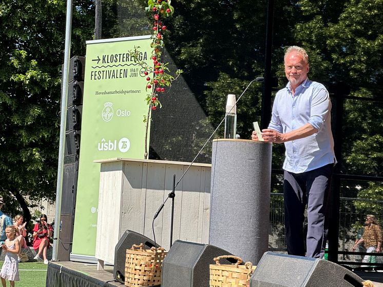 Byrådsleder Raymond Johansen. Åpning Klosterenga park