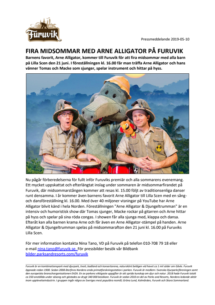 Fira midsommar med Arne Alligator på Furuvik