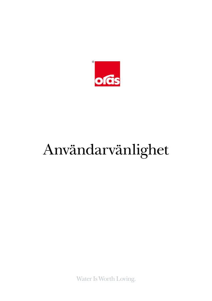 Användarvänlighet - Oras Konsumentbroschyr