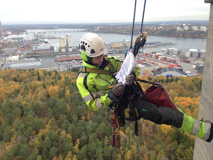 Betonginspektion på Kaknästornet 