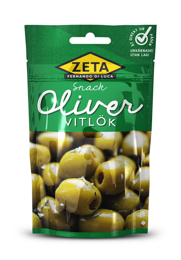 Snackoliver, vitlök, Zeta