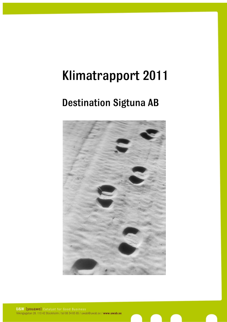 Klimatrapport Destination Sigtuna AB