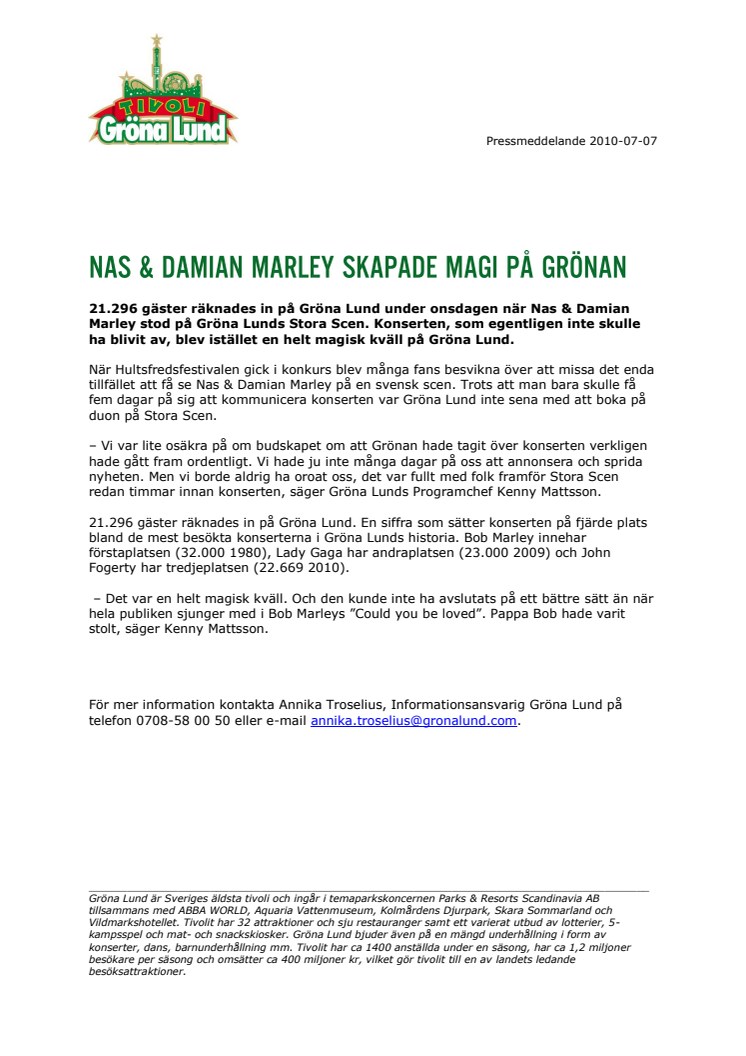 Nas & Damian Marley skapade magi på Grönan