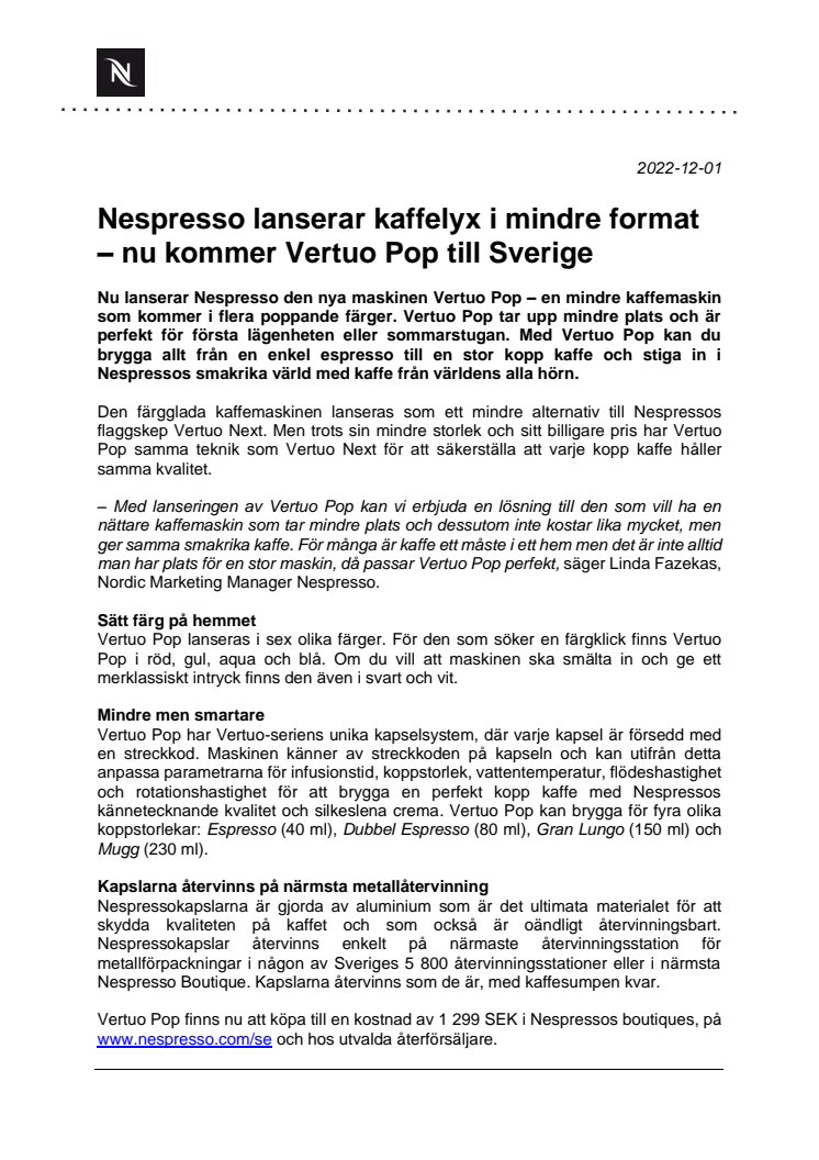 2022-12-01 Nespresso lanserar Vertuo Pop.pdf