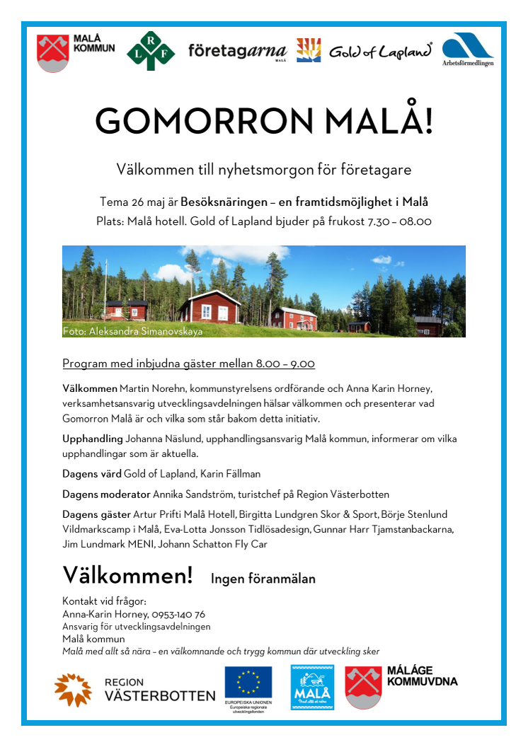 Gomorron Malå Tema Besöksnäring