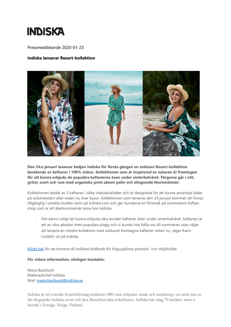 Indiska lanserar Resort-kollektion