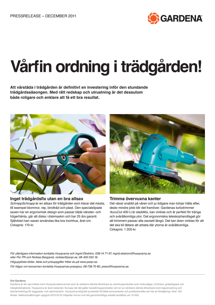 Vårfin ordning i trädgården!