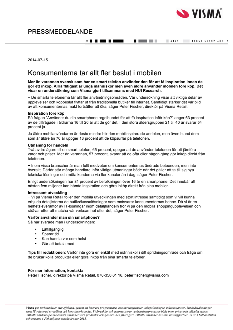 Konsumenterna tar allt fler beslut i mobilen