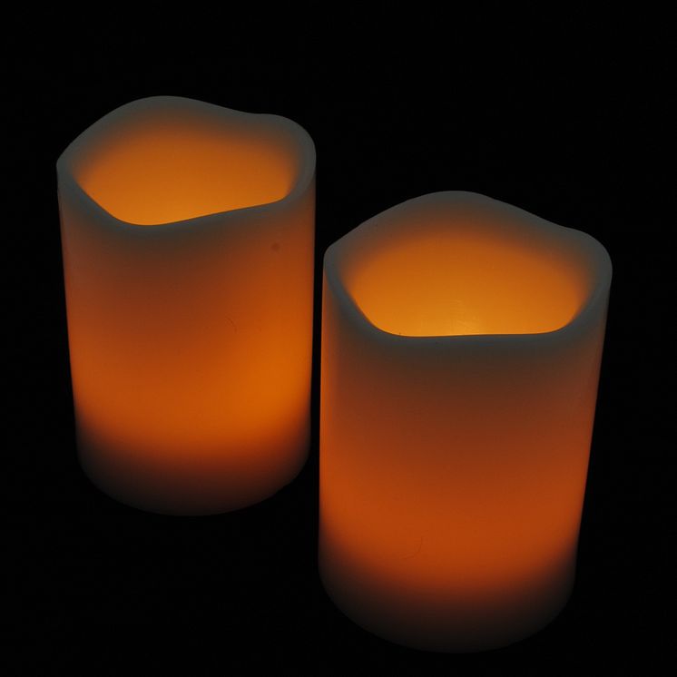 Blockljus med färgval och fjärr 3-pack-frilagd orange