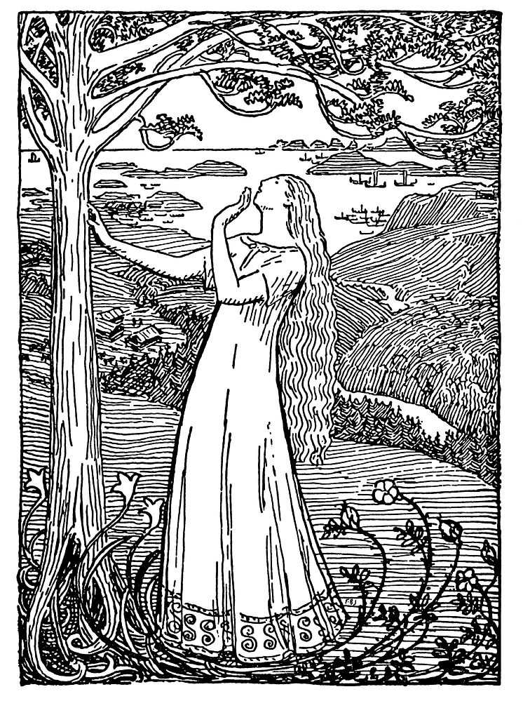 Makt og magi. Erik Werenskiold, Dronning Ragnhilds drøm, 1899