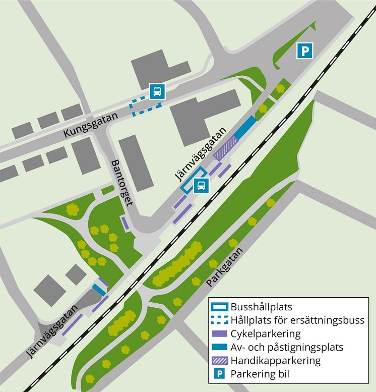 Karta över hur området runt Furulund station kommer att se ut.