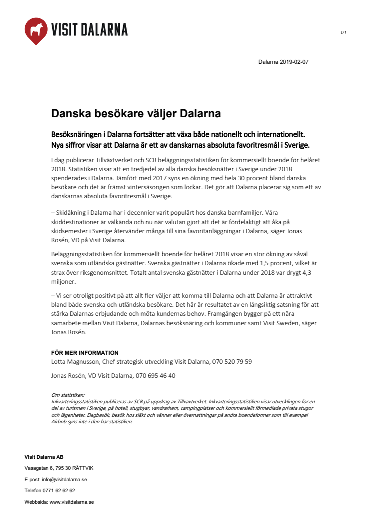 Danska besökare väljer Dalarna