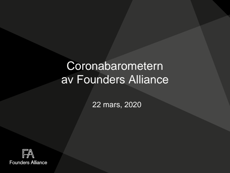 Resultat Coronabarometern av Founders Alliance 22 mars
