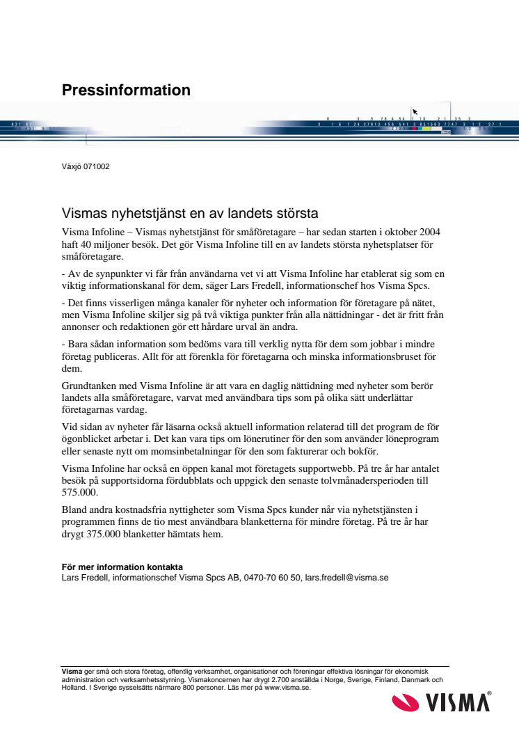 Vismas nyhetstjänst en av landets största