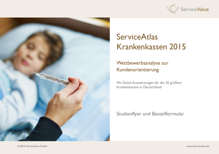 Studienflyer und Bestellformular ServiceAtlas Krankenkassen 2015