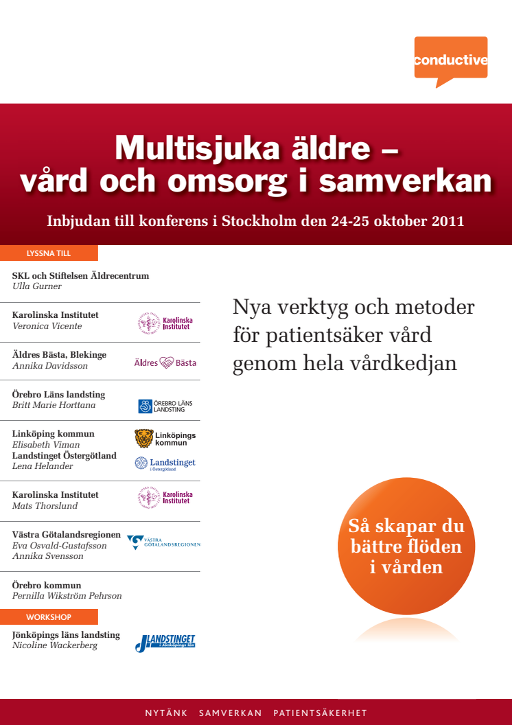 Multisjuka äldre, konferens i Stockholm 24-25 oktober