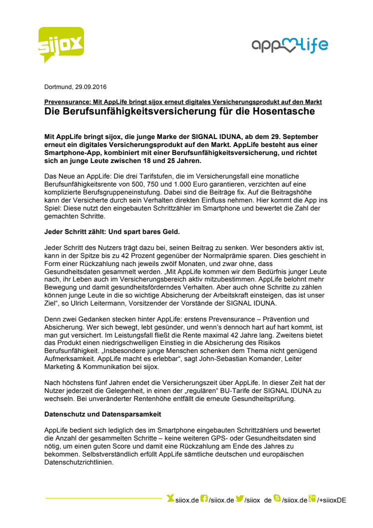 Die Berufsunfähigkeitsversicherung für die Hosentasche