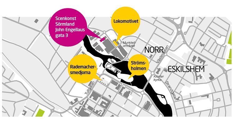 Scenkonst Sörmland nya lokaler - karta (Eskilstuna)
