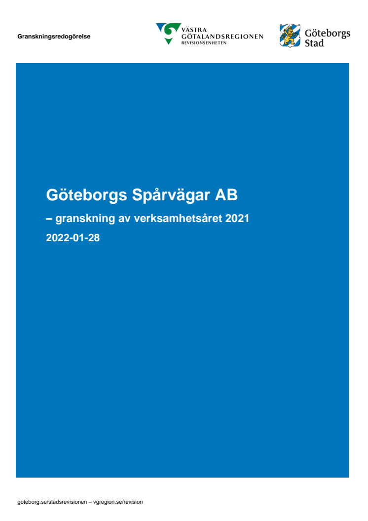Göteborgs Spårvägar AB – granskning av verksamhetsåret 2021 (2022-01-28).pdf