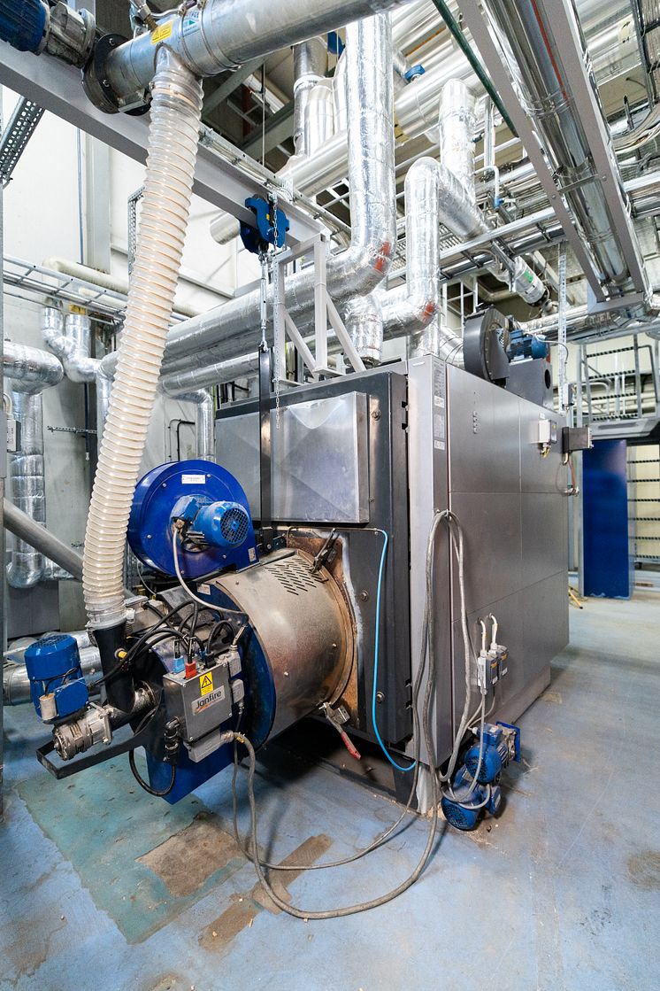 Den nya pelletspannan vid Solör Bioenergis fjärrvärmeanläggning i Odensbacken