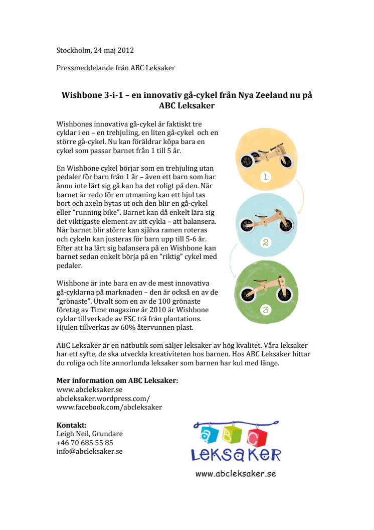 Wishbone 3-i-1 – en innovativ gå-cykel från Nya Zeeland nu på ABC Leksaker