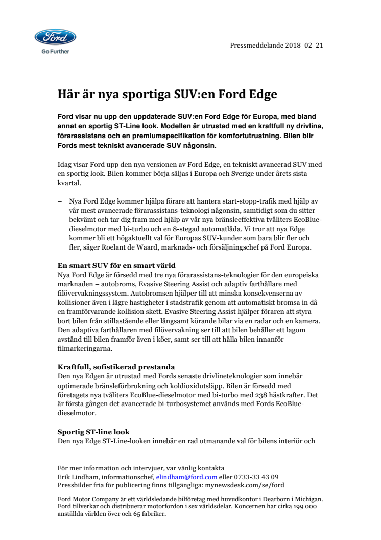Här är nya sportiga SUV:en Ford Edge 