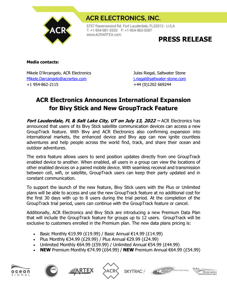 July 13 2022 - ACR Announces International Expansion and GroupTrack Feature.pdf