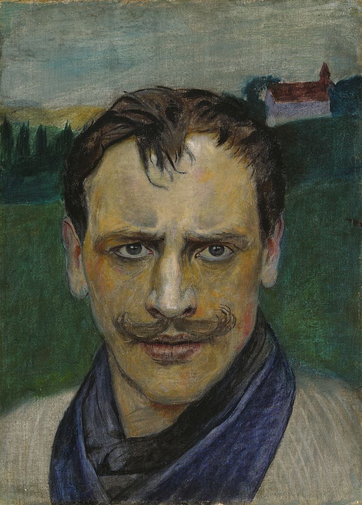 Selvportrett /Self Portrait ,Harald Sohlberg,  olje på lerret, 1896, privat eie.