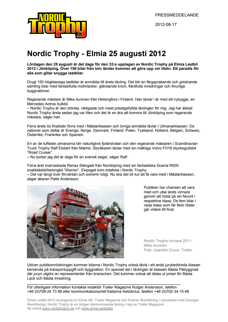 Nordic Trophy - Elmia 25 augusti 2012