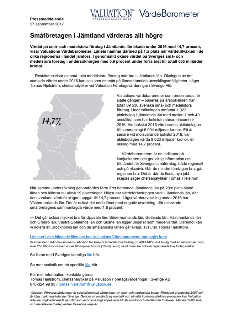 Värdebarometern 2017 Jämtlands län