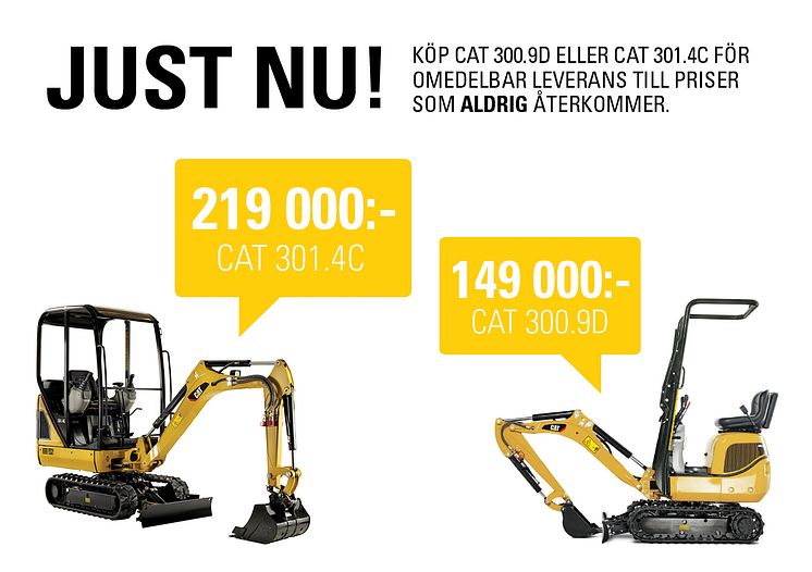 Vintererbjudande -  Cat 300.9D & Cat 301.4C