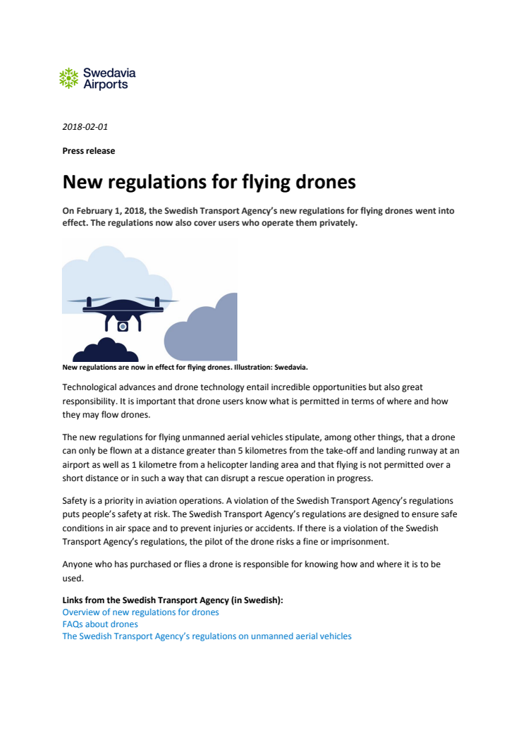 New regulations for flying drones