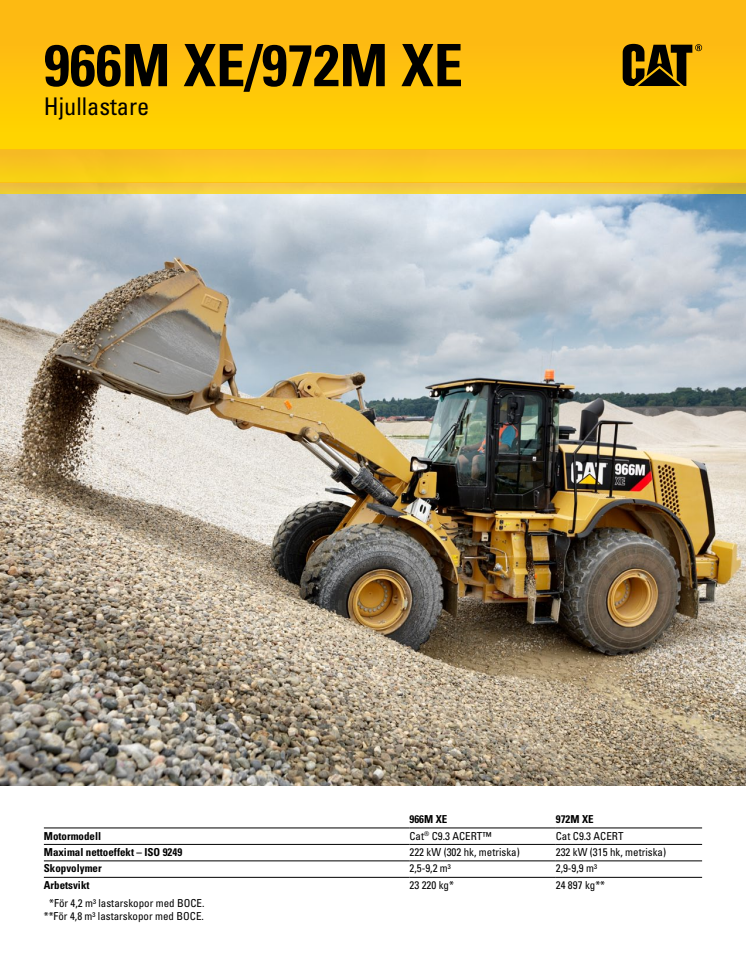 Produktbroschyr: Cat 966M XE & Cat 972M XE hybridhjullastare